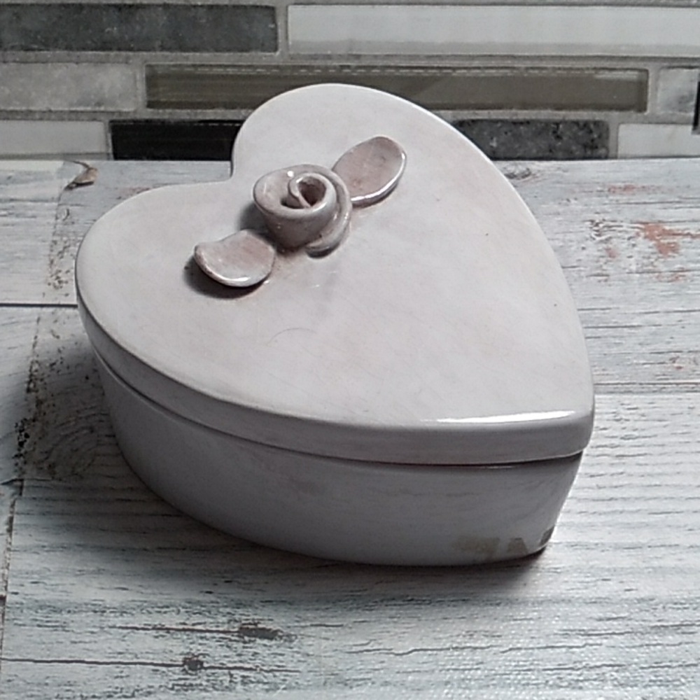 Silvestri pottery heart I Love You trinket box